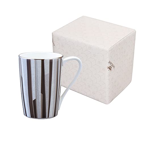 

Narumi 50994-2731AZ Shagleen Mug, 13.8 fl oz (380 cc), Black, Modern and Simple Pattern, Large, Wedding Gift, Gift Box Included, Wrapped