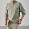 Men's High-End Luxury Knit Sweater: Stand-Up Collar, Half-Zip, Loose Fit for Autumn/Winter 