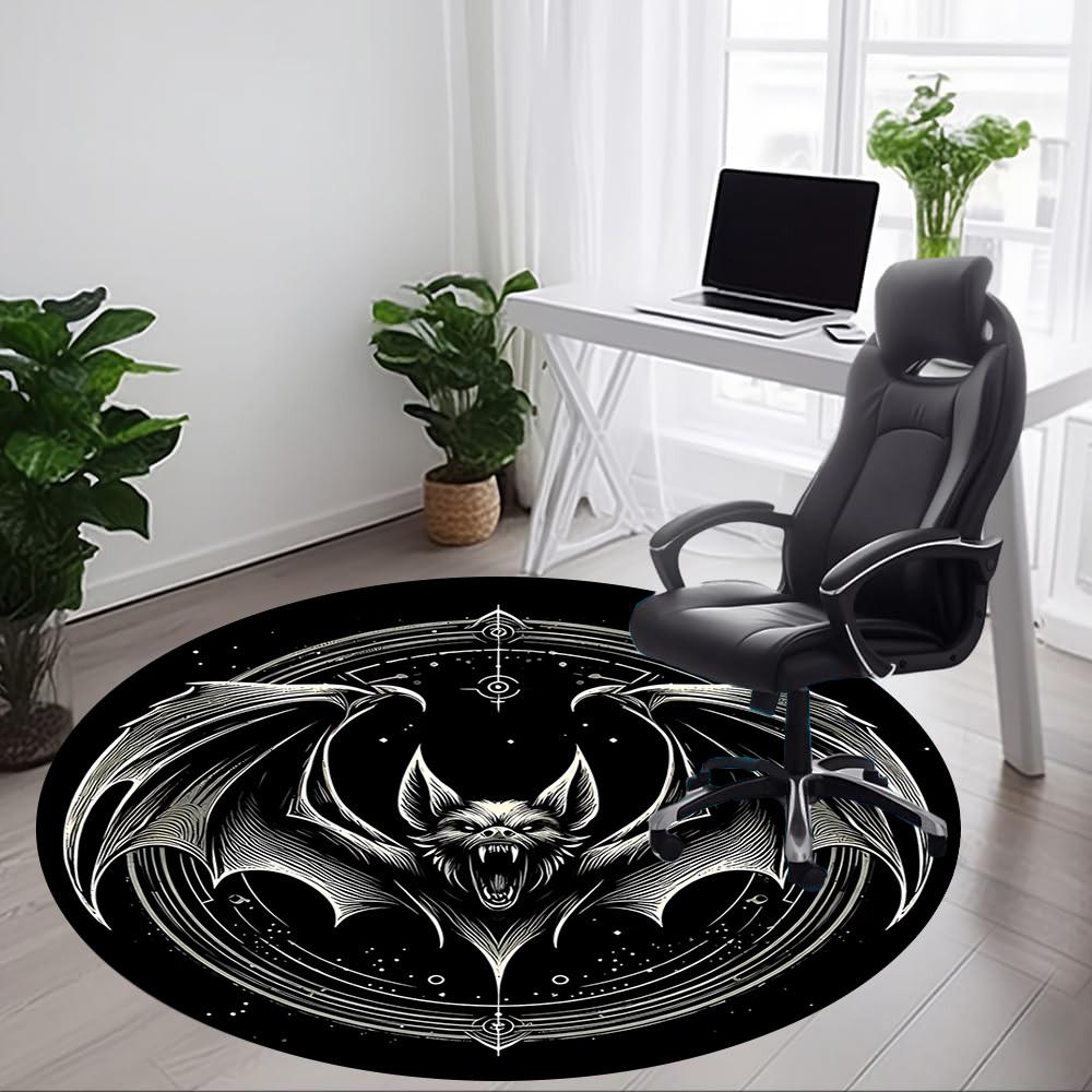 1pc Bat Mystic Office Round Area Rug, Under Office Chairs Bedroom Living Room Home Decor, Room Deco, Available in Various Sizes