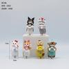 6pcs  Anime Action Figures Cat Doll Collectible Cinnamoroll Kuromi Model  Melody Kids Hobby Toy Girl Gift