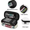 Pencil Case Durable 300D Polyester Practical Secure Zipper Closure with Mesh Pocket Removable Divider and Pen Slots for Students
