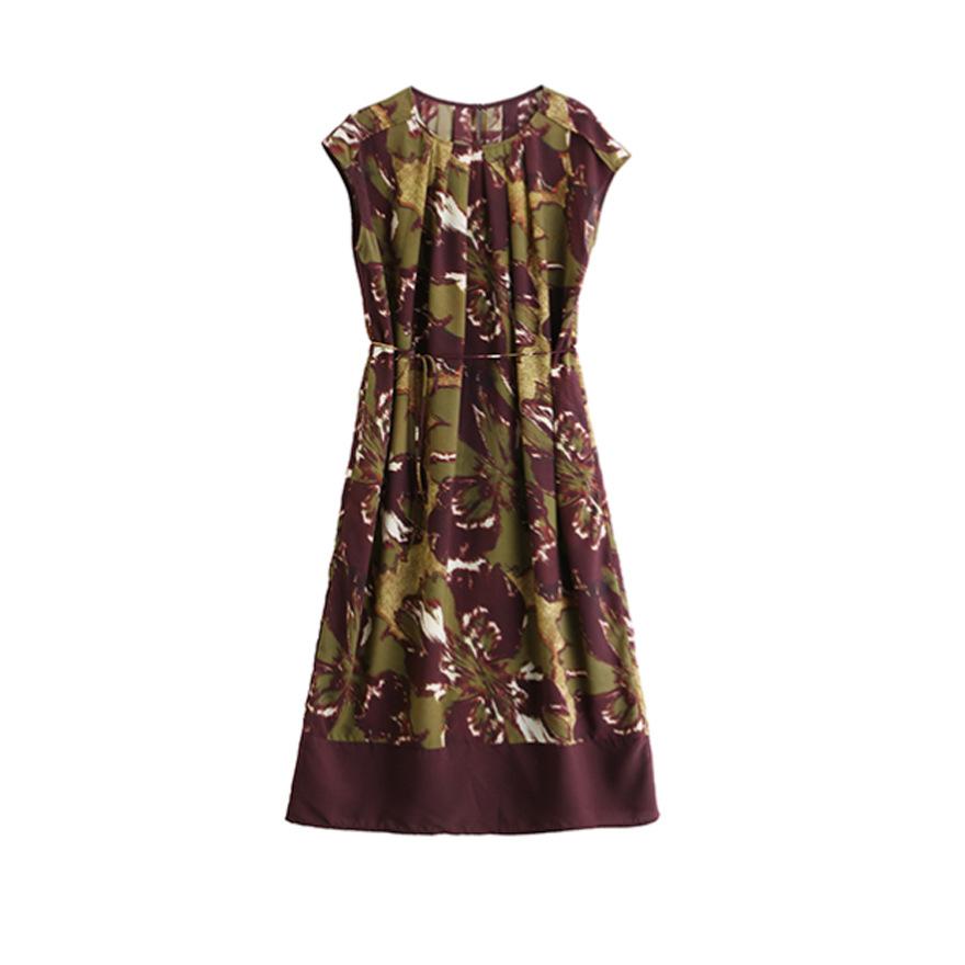Printed Dress Women's Summer New Design Temperament Covering Belly and Looking Thin and Dignified Skirt