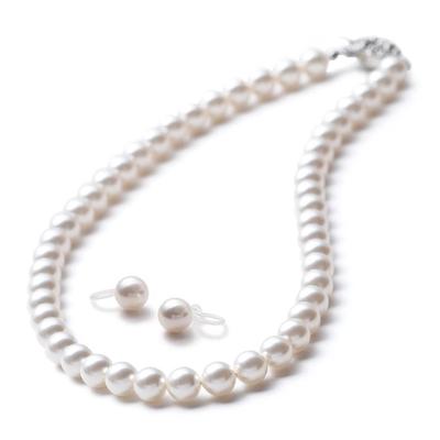 Pearl Grand Premium For Black Necklace X Resin White X [VOTRE COUTURE] Necklace, High-Quality Japanese-Made Pearl, Weddings, Funerals, 8mm, White,