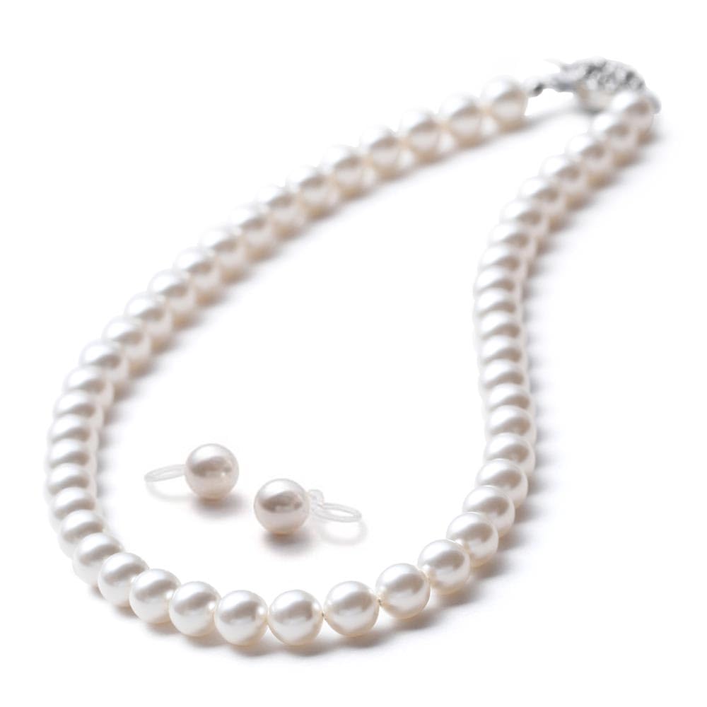 

Pearl Grand Premium Для Черного Ожерелья x Смола Белая x [VOTRE COUTURE] Ожерелье, Высококачественный Японский Жемчуг, Свадьбы, Похороны, 8 мм, Белый,