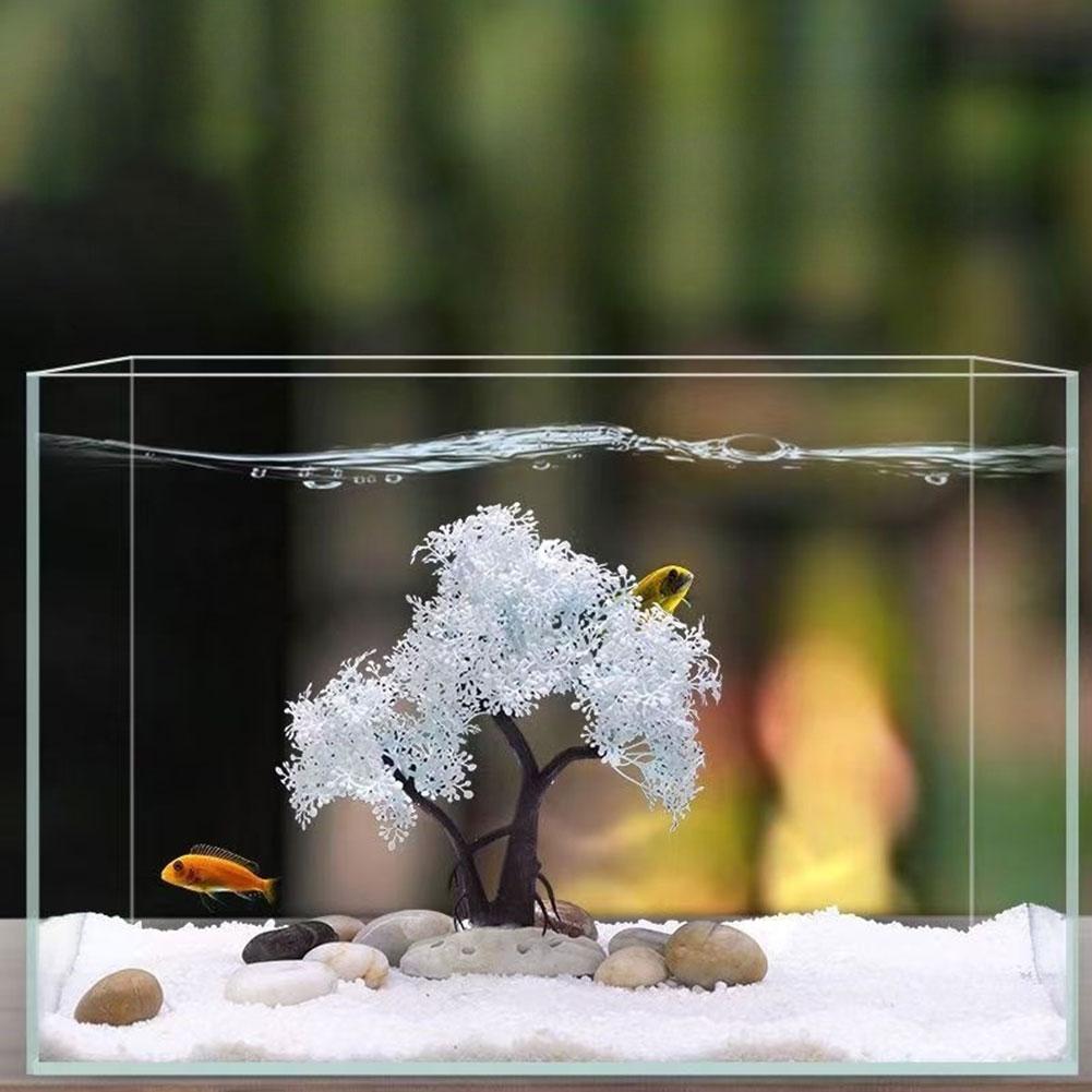 1Pc Realistic Sakura Aquarium Fish Tank Decoration Creative Beautiful Aquarium Ornament Fish Tank Decor Office Decor