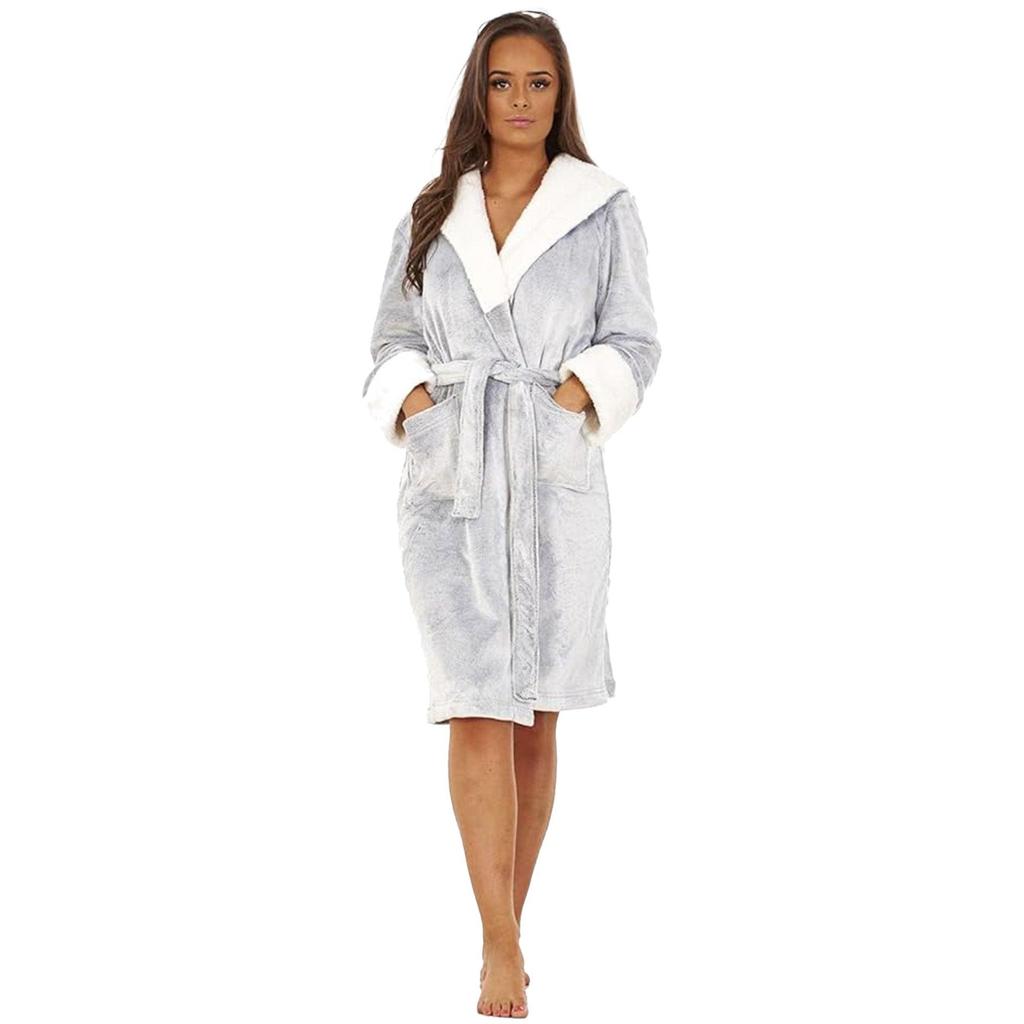 Keanu Womens/Ladies Shimmer Sherpa Fleece Dressing Gown