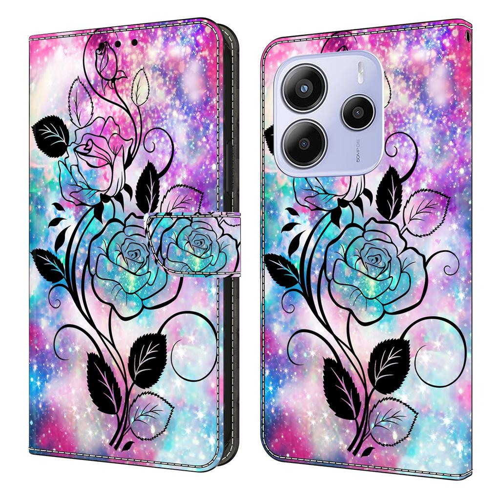 For Xiaomi Redmi Note 14 4G (164.84mm) Wallet Case Pattern Printing PU Leather Flip Stand Phone Cover