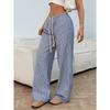 YYFS Women's Fashion Casual Stripe Print High Waist Trousers Pants & Capris