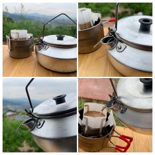 KALUGII Trangia Kettle Dedicated Spout (Stainless Steel) Attaches To Lid for Storage, Coffee Drip, Ultra-Lightweight, Skitter Drip Nozzle, Camping