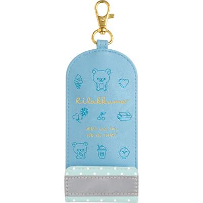 Rilakkuma Premium Happy School Key Case with Reel AB03601 Blue San-X