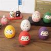 Confezione da 6 Pezzi Mini Daruma Giapponese, Statuette Fengshui in Ceramica, Amuleto Portafortuna, Ornamento Zen, Decorazione da Tavolo per la Casa