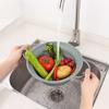 Silicone Drain Basket Folding Fruit and Vegetable Basket Round Fruit Basket Retractable Strainer Kitchen Tools