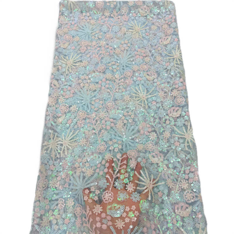 Wedding Dress Fabric New Sky Blue Quality Children's Clothing Stage Costume Cheongsam Sequined Fabric