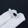 Dainty Black Spinel Gemstone Silver Pendant In 925 Sterling Silver - Handmade Pear Design, Everyday Wear Minimalist Jewelry Party Wear Gift