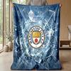 Manchester City Theme Blanket Soft Flannel Blanket Plush Throw Blanket Cozy Sofa Bed Blanket for Home Decor