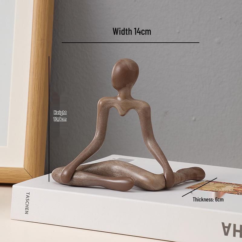 Abstrakte Yoga Denker Ornament: Niedliche Plastikfigur zur Wohnzimmerdekoration