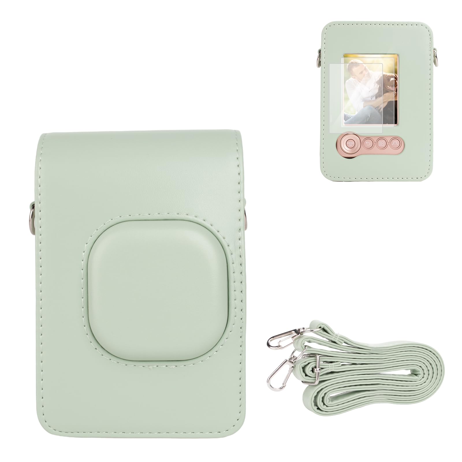 

VOVMOEYA For Instax Mini Liplay Camera Full Cover Instax Mini Liplay Body Case with 2 Tempered Glass Films For Fujifilm Mini Liplay Protective Film