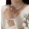 S925 Silver Pink Chalcedony and Pearl Jewelry Set: Bracelet, Necklace, Ring, Earrings - Perfect Gift for Girlfriends & Besties