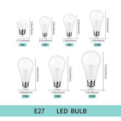 2pcs LED Bulb E27 E14 B22  220V Light Bulb Real Power 20W 18W 15W 12W 9W 6W 3W Lampada Living Room Home Led Lamp