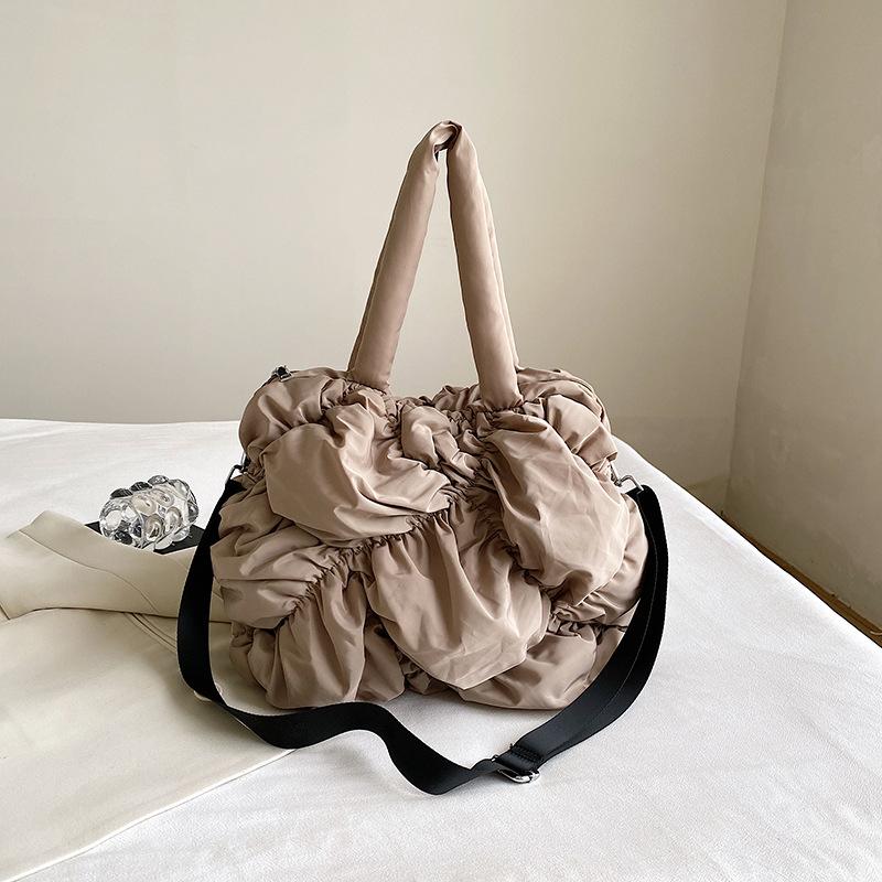 2024 New Bubble Down Cotton Bag Female Pleated Nylon Shoulder Crossbody Bag For Women Large Capacity Fashion Armpit Bags