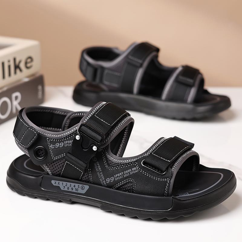 Fashion Summer Breathable Outdoors Non-slip Men Leather Sandal Trend Design Trending Adult Soft Sole Shoes Comfort for Boy Beach Sandals