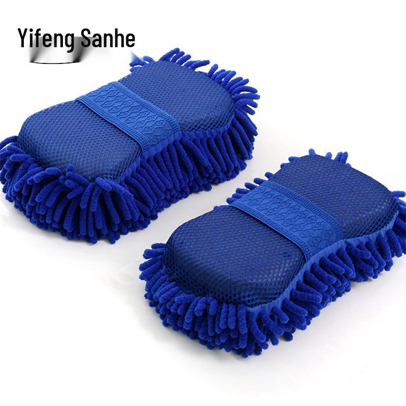 Großer wasserabsorbierender Autowaschschwamm - Dekontaminierendes Chenille-Tuch zum Reinigen und Wachsen