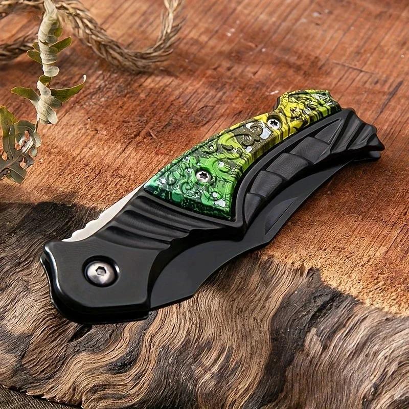 Portable outdoor folding fruit knife for kitchen supplies, sharp survival knife, suitable for camping and hiking