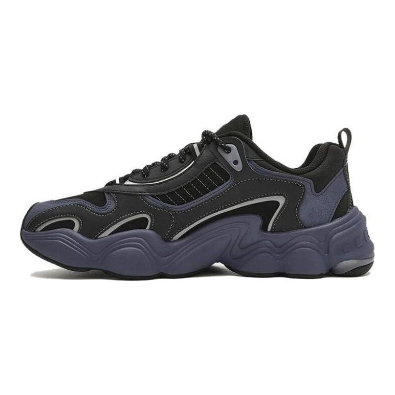 Fila Fabric Synthetic Leather Versatile Simple Shock Absorbing Wear Resistant Low Top Dad Shoes Men Sneaker Black T12M341617FBK
