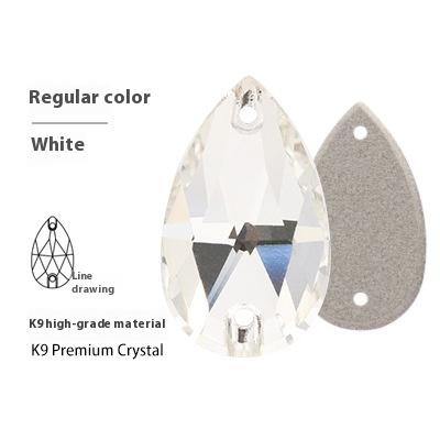 K9 Water Drop Double Hole Flats Diamond Perforated Hand Sewing Stone Luggage Wedding Dress Accessories Rhinestones Product