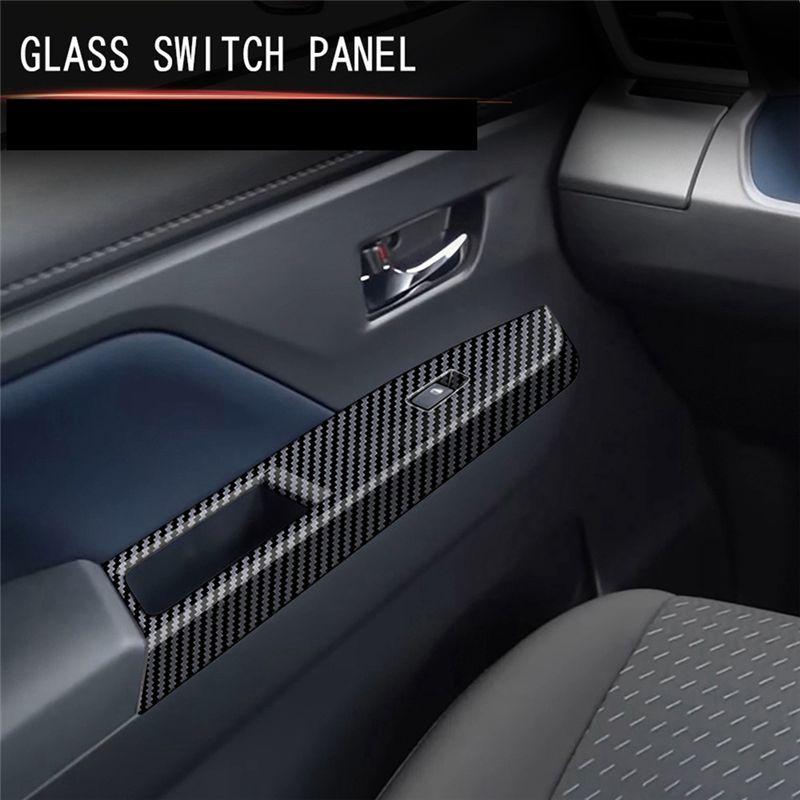 Car Window Switch Panel Trim Sticker Window Lift Control Panel Trim For Toyota ROOMY  Carbon Fiber