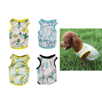 Prevent Heatstroke Dogs Cooling Vest Sleeveless Cats Cooling Jackets Cartoon Printed Dogs Vest Pet Summer Costume