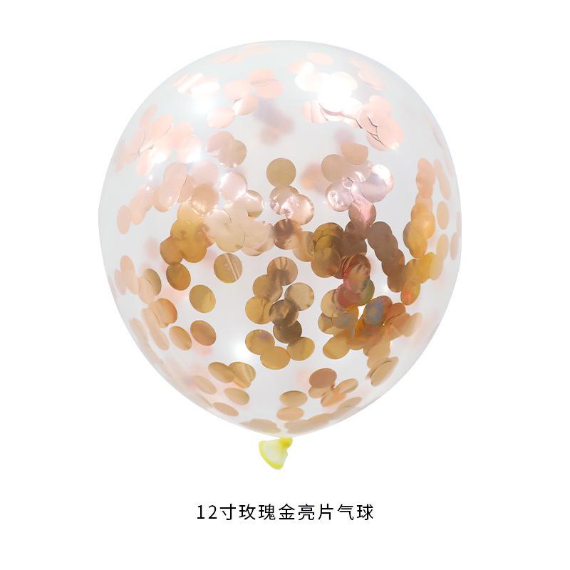 12 Inch Round Sequined Transparent Latex Balloon Birthday Wedding Opening Event Shopping Mall Decoration Party Decoration Supplies