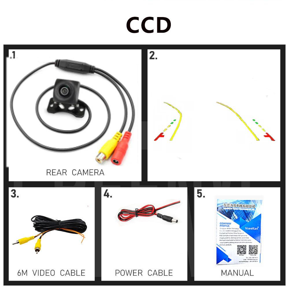 Car universal reversing camera dynamic line, AHD CCD high-definition night vision, precise dynamic guide line CCD square