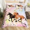 Horse Duvet Cover Butterfly Floral Comforter Cover Microfiber Western Farm Animals Bedding Set King For Kids Girls Bedroom Decor