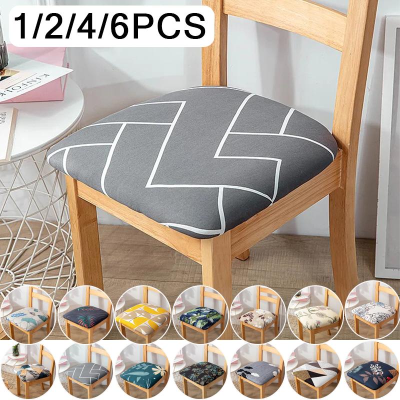 34 Styles Stretch Chair Seat Cover No Backrest Dining Room Removable Anti Dirty Protector Slipproof Cushion