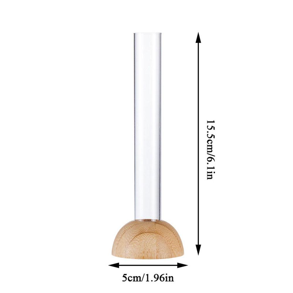 

Пластиковая прозрачная пробирка Прозрачная ваза с бамбуковой подставкой Компактные прозрачные гидропонные вазы Настольный бонсай Растения Цветочный горшок