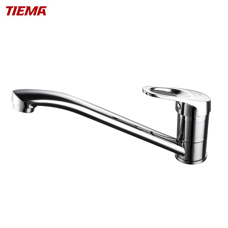 Modern Classic Single-Handle Brass Faucet with Hot Cold Water Ceramic Valve Core 3-Year Warranty for Hotel Kitchen Sink Use