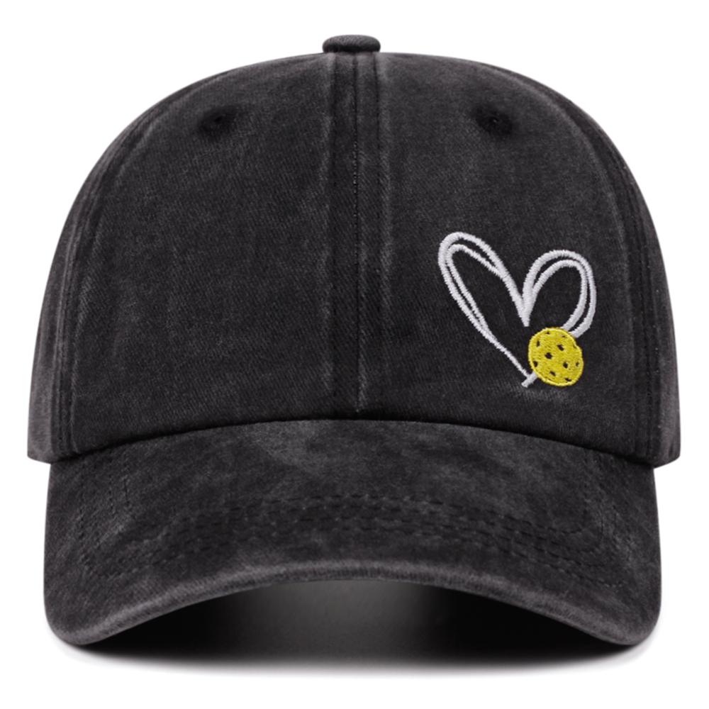 Love Pickleball Hat Retro Washed Embroidered Baseball Cap Women Men Outdoor Fashion Versatile Casual Hat