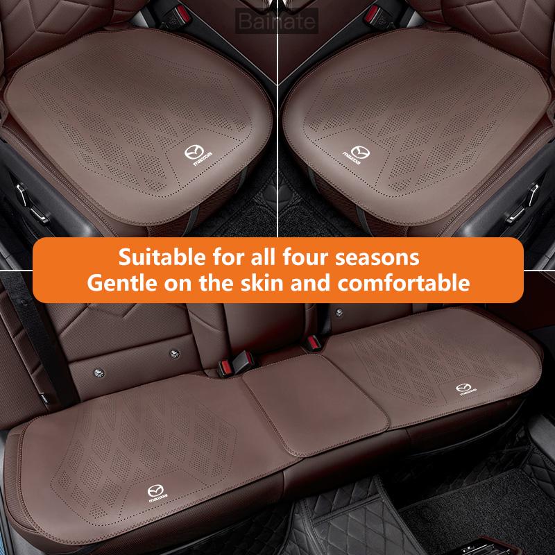 Nappa Leather Car Seat Cushion, Non-Slip All-Season Auto Cushion Pad For Mazda 2 3 6 Axela Atenza CX-30 CX-5 CX-8 MX-5 RX-8 RX7