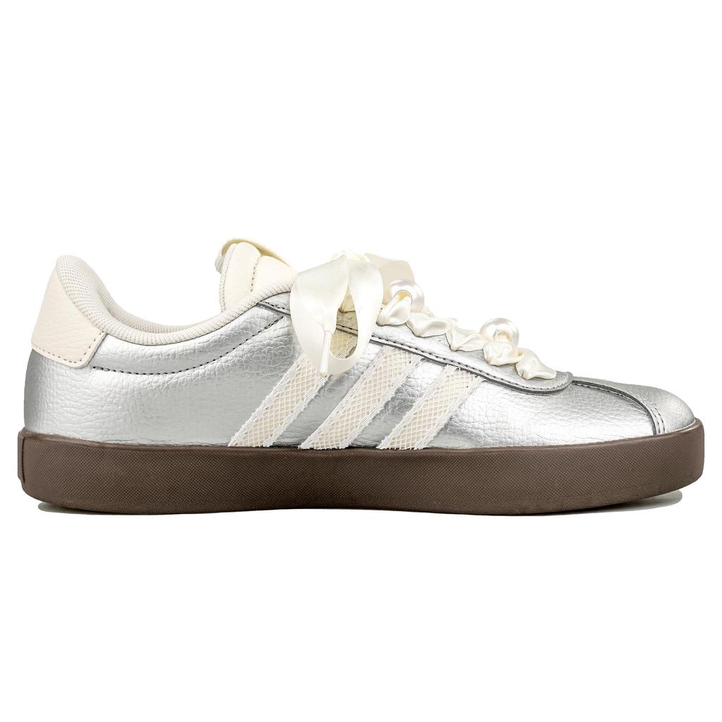 adidas VL COURT 3.0 RISK Stříbrný Mrazivý Perleťový Protiskluzové Odolné proti oděru Nízké Skateboardové boty Stříbrné JQ7315(Tým27-)