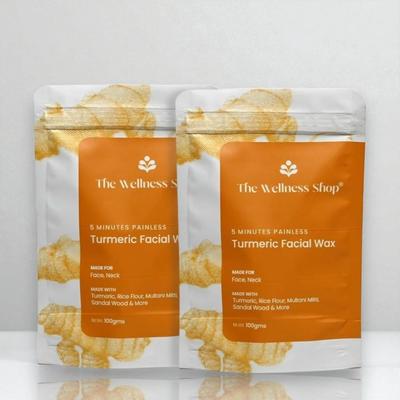 The Wellness Shop Turmeric Facial Wax Powder- 100g | 5 Minute Painless Solution | Face Hair Removal Waxing Powder | No Skin Irritation & Rashes |