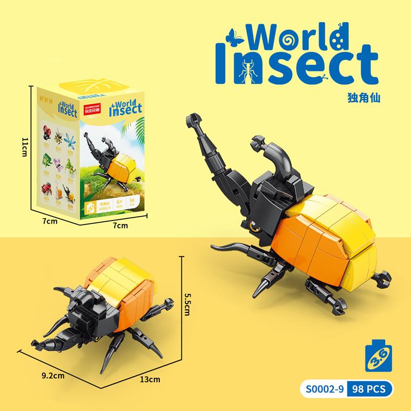 Non-Toxic Educational Insect Building Block Set - Bee & Butterfly Small Particle Models Early Learning Toy Gift For Kids