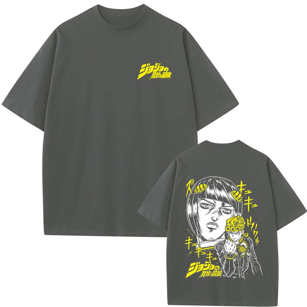 Anime Jojos Bizarre Adventure Bruno Bucciarati Giorno Giovanna Graphic T Shirt Fans Gift Unisex Fashion Unisexga Oversized Tshirts