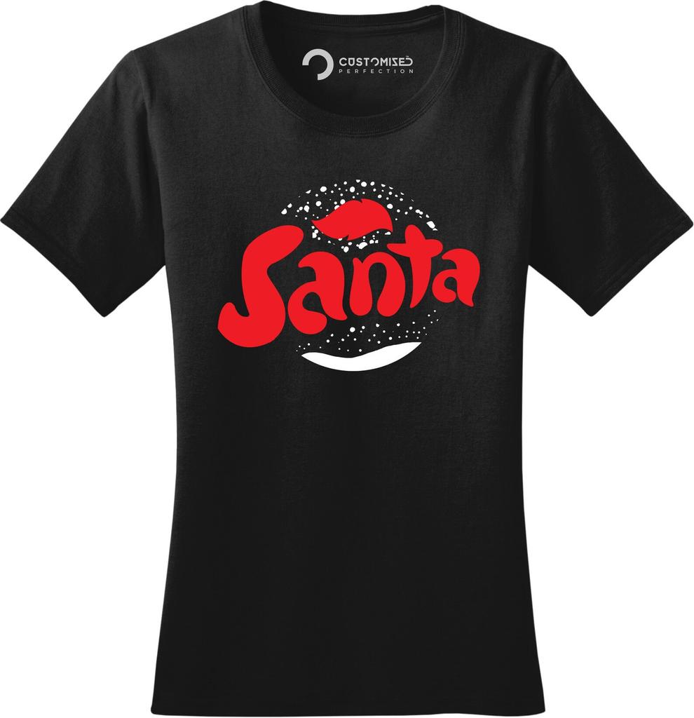 Funny Santa Christmas Shirt for Women, Unique Christmas GifT-Shirt, Family Christmas Tee, Xmas Holiday T-Shirt, Santa Fanta Ladies T-Shirt