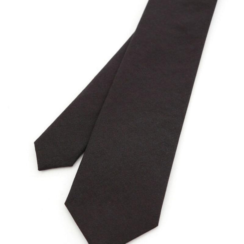 UNDERCONTROL STUDIO SLIM NECK TIE / ROUGH LINEN / d CHARCOAL