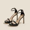 Comemore Women's High-Heeled Sandals Platform Ankle Buckle Fish Mouth Sexy Nightclub-Style Sexy Stiletto Heel Solid Sandales