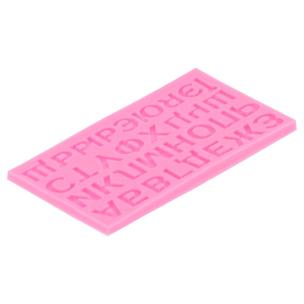 Russian Letters Mold Liquid Silicone Cake Chocolate Mold DIY Baking Mold for Bakery HomePink