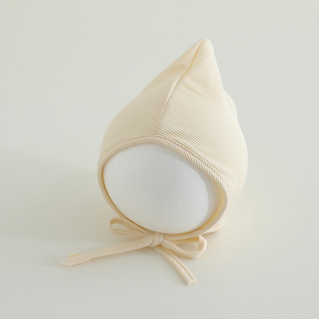 

Solid Color Baby Ear Protection Cap Cute Cartoon Infant Princess Bonnet Spring Autumn Warm Cotton Lining Hat Kids бежевий