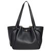 Romy Tote Bag With Gold Hardware And Magnetic Closure In Litchi Grain Leather Women Tote Black 163388-001