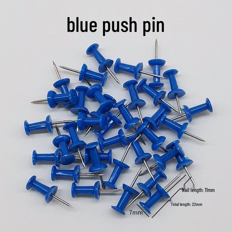 Five-Color Transparent I-Shaped Thumbtacks for Office or DIY Cork Boards